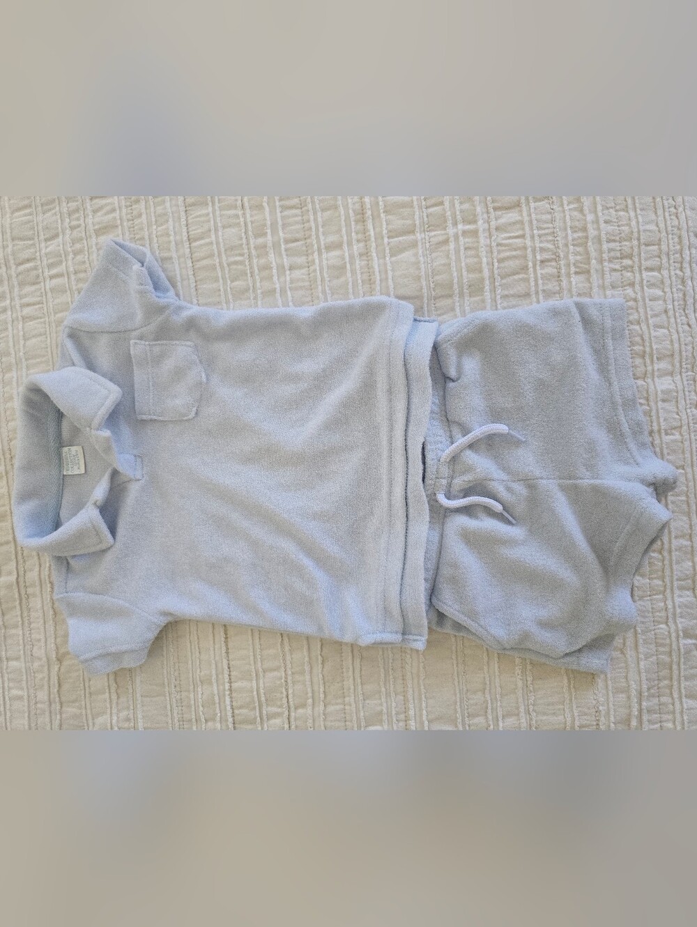 Edgehill Collection Cozy Light Blue Terry Short Set